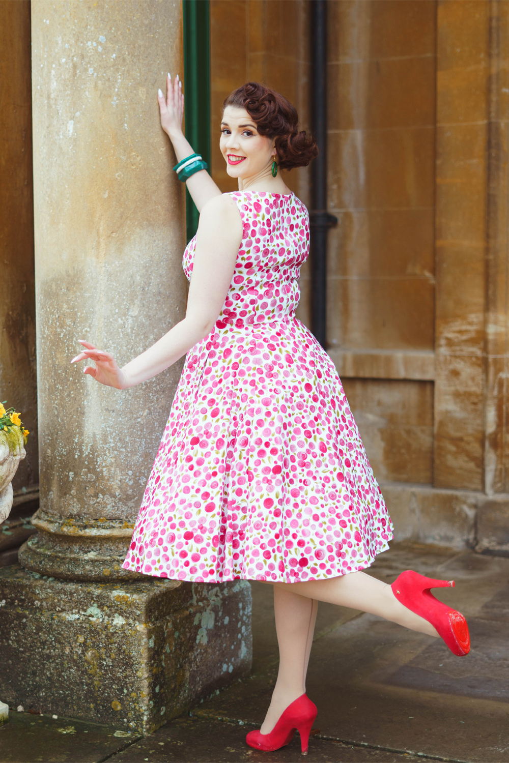 Rosy Petal Swing Dress